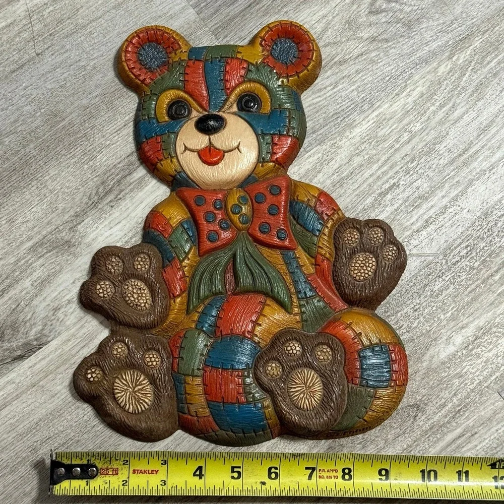 Patchwork vintage teddy‎ bear decor nursery bear wall decor 1979 foam craft